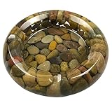 OYAMIHUI Natural Stone Pebbles Ashtray, Brown Ash Tray