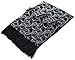 Marino Mens Double Layer Satin Silk Scarf, Extra Soft, and Sleek Fashion Wrap Accessory with Designer Print -Black/White Paisley Design