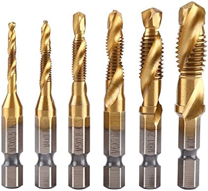 6Pcs Drill Tap Combination Titanium 