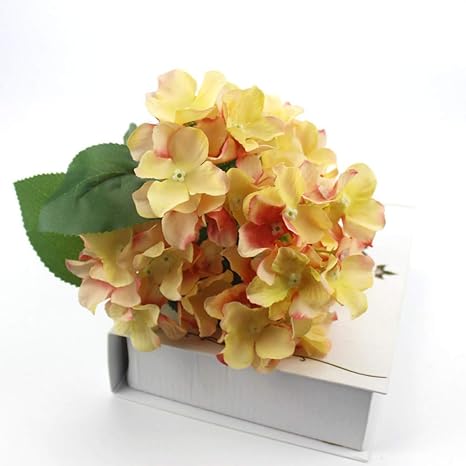 Amazon 屋内 造花シルクアジサイレトロフェイク花のためにウェディングパーティーホームデコレーションdiyの絹の花 人工的な 造花 オンライン通販
