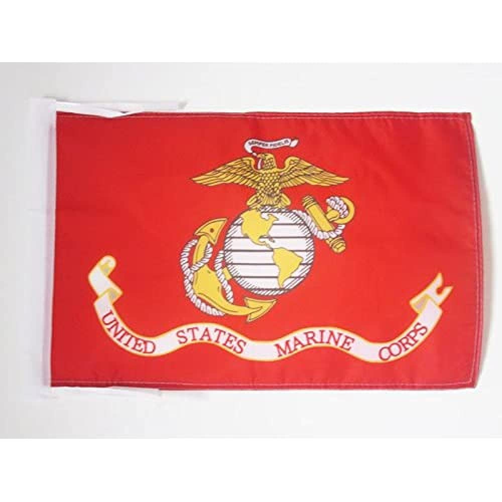 AZ FLAG - USA Old Marine Flag - 18'' x 12'' - 100% Polyester US - American Army Small Banner with Two Cords - Fade Resistant - Vivid Colors - 18x12 in - 45x30 Cm