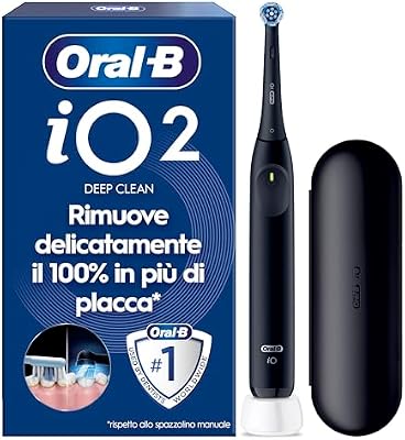 iO 2 Spazzolino Elettrico, con 1 Testina di Ricambio, Nero