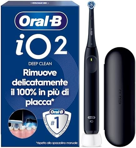 iO 2 Spazzolino Elettrico, con 1 Testina di Ricambio, Nero