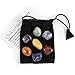 13 pcs Chakra Crystal Sampler Set ~ Large Healing Kit: 6 Minerals-Amethyst Cluster, Raw Rose Quartz, Crystal Point, Selenite Blue Celestite and Half Geode + Plus 1 Bag of 7 Chakra Tumbled Stone