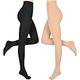 Compression Pantyhose for Women & Men, 2 Pairs 15-20mmHg Medical Graduated Compression Stockings Leggings