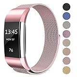 Fitbit Charge 2 Bands Metal, Swees Milanese Loop Stainless Steel Replacement Accessories Magnetic Metal Small Bands ( 5.5