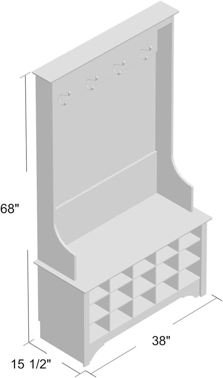 white entryway shoe bench on Home Kitchen Universal Ltd Hall Trees With Bench And Coat Racks Hall Tree With Shoe Storage In White Entryway Storage Organizer 38l X 15 5w X 68h Inch Easy Assembly White Entryway