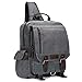 Plambag Canvas Sling Backpack Messenger Bag One Strap Travel Sport Crossbody Shoulder Bag Unisex, Grey