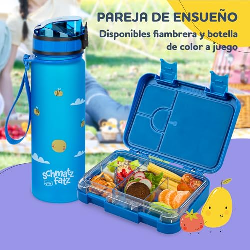 Schmatzfatz Children's Lunch Box with Compartments, Children, School, Colours, Children's Lunch Boxes with BPA-Free and Leak-Proof Sections, Dishwasher Safe