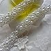 QueenDream Elegant Wedding Silver Rhinestone Applique with Pearls 2yards