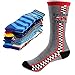Deer Mum Boy's Cotton Cartoon Car Pattern Knee High Socks,3-12 Years