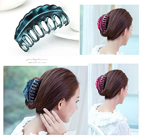 Rosette Hair Premium Chic Styling Hair Claw Clip, Strong Holding Power Hair Clips Clamps Indoor Outdoor Hair Grip Hairpins Hairgrip for Women and Girls Hair Barrettes For Thick Hair (Black)