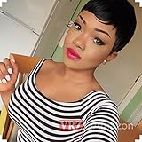 Virgin Brazilian Glueless Silky Straight Human Hair Wigs Short Wigs with Side Bang (9001(NC#))
