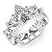 Metal Factory Sz 9 Sterling Silver Cubic Zirconia Princess Crown CZ Band Ring
