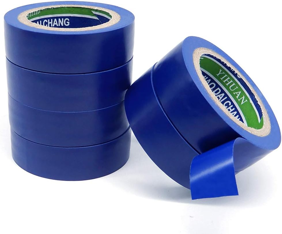 YTBUBOR 6 Pack Blue Electrical Insulation Tape Adhesive Gaffer Tape 17mm × 9m, 17mm * 9m - Image 4