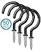 50 PCS 1.85 Inch Cup Hooks Ceiling Hooks,Vinyl Coated Screw-in Wall Hooks,Plant Hooks, Kitchen Hooks,Coffee Tea Cup Hooks,Suitable for Indoor and Outdoor Black