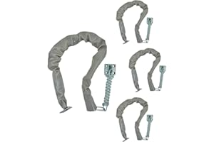 QCAA Extra Heavy Storm Door Chain Check, 25-1/2" Length, Zinc Die Cast Base, Satin Chrome, Steel Hook, Plastic Tube, 4 Pack, 