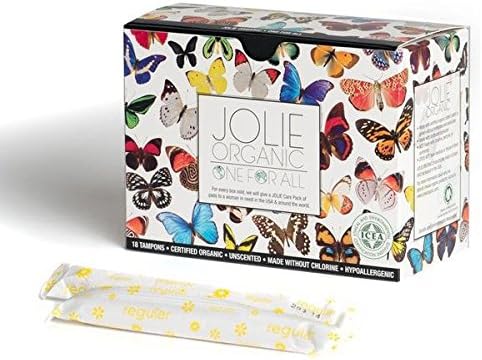 JOLIE ORGANIC Tampons with Applicator - 18 Regular - Multi-Colored Box…