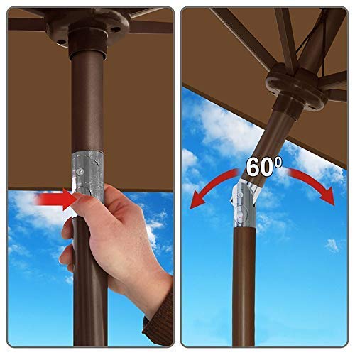 CHHD Sonnenschirme, 2,5 m im Freien Selbstaufladend 30 LED Sonnenschirm Patio Solar Sonnenschirm Garten Cantilever… – Bild 4