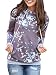 Famulily Women's Floral Printed Casual Long Sleeve Hoodie Pullover Sweatshirts (Medium, Purple)