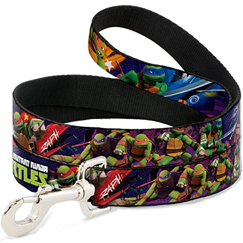Buckle-Down Pet Leash - TMNT New Series Logo2/Group Action Pose Multi Color - 4…