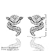 Platinum Plated Earrings AAA Zirconia Push Back Sugar Glider .52