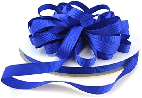 Star Quality 1/2 Inch Wide Double Face Grosgrain Ribbon for Floral Arrangement and DIY Projects | No Fading Woven Ribbon for Hair Bows, gift wrapping and Scrapbooking (1/2" x 100Yard, Royal Blue)