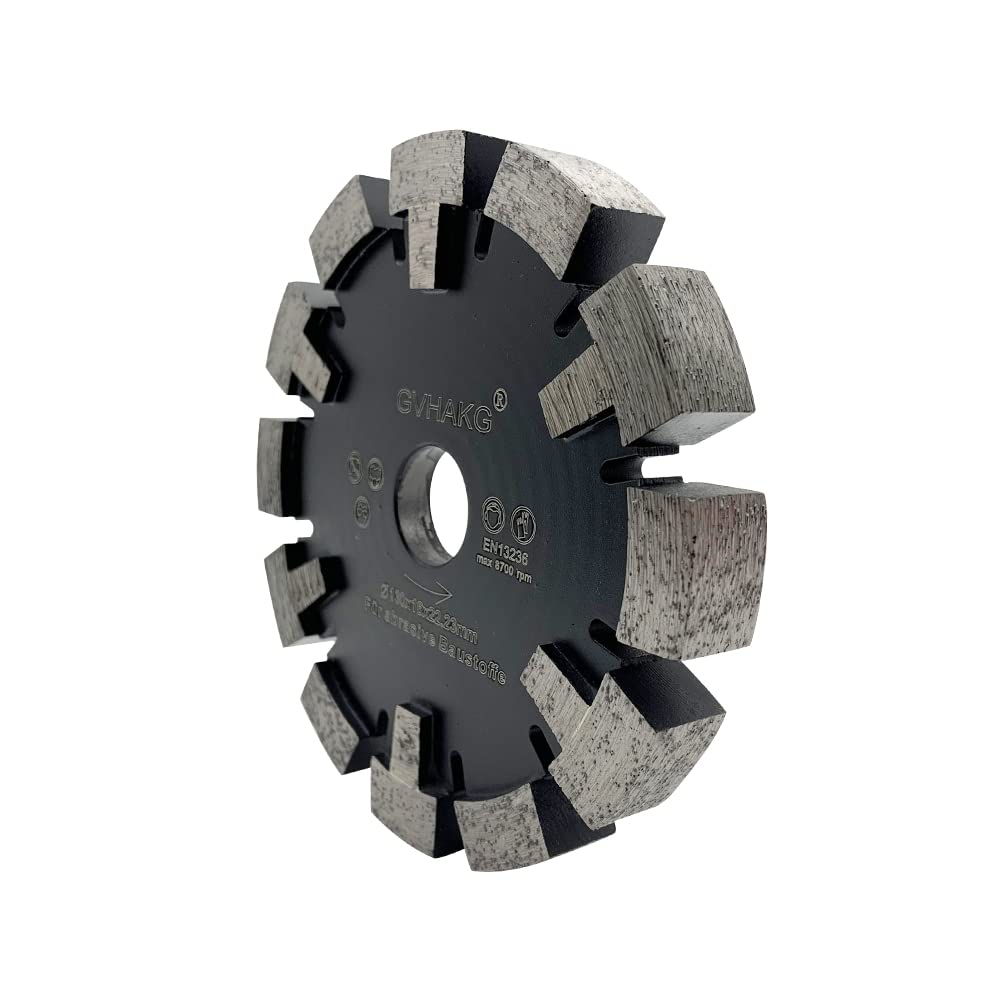 GVHAKG Tuck Point 130 mm Diamond Cutter Very Wear-Resistant Long Life Range for Screed, Asphalt, Premium Quality Clearing Disc with T-Protection Segment (130 x 16 x 12 x 22.23 mm)