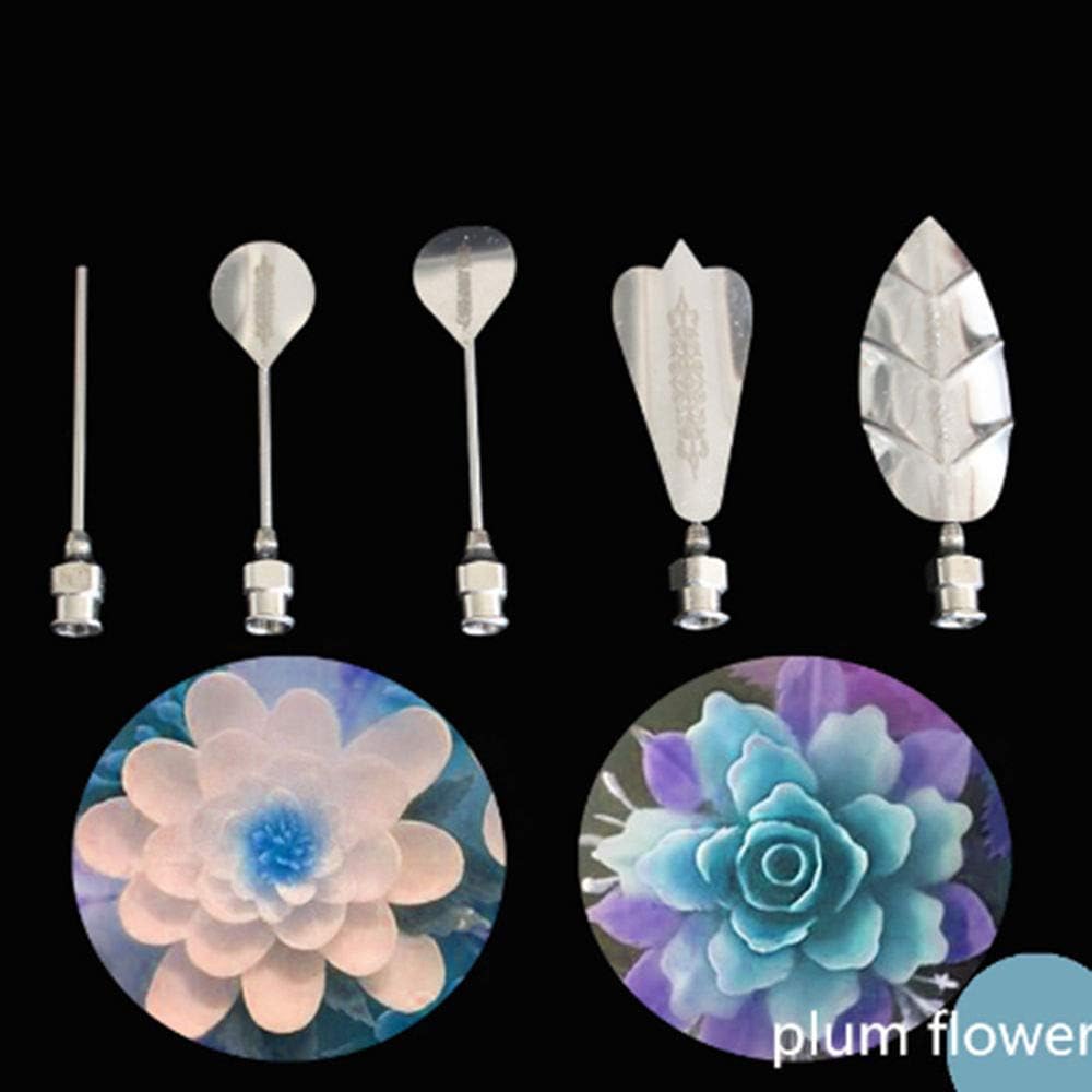BANAMANA Professional 5pcs/Set 3D Jelly Flower Art Tools Syringe 3D Gelatin Art Tools Pudding Nozzle Syringe Set Russian Nozzles DIY Decorating Tool