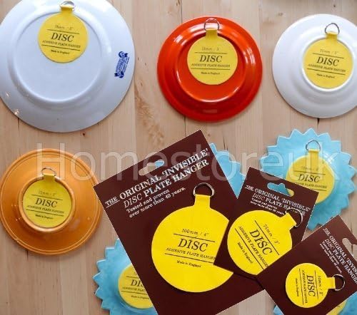 ORIGINAL INVISIBLE DISC PLATE PICTURE HANGING STICKY BACK HOOK HANGER ADHESIVE (140mm / 5.5) by DealSheal
