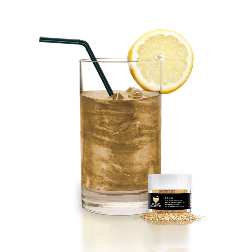 Brew Glitter (1x 4g Jar) | Edible Glitter for Drinks, Cocktails, Beer, Garnish & Beverages (Gold)