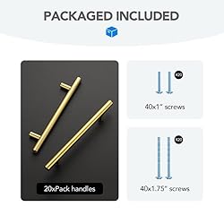 HOME EDIT Brushed Brass Cabinet Handles 5 Inch Hole