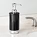 mDesign Modern Ceramic Refillable Liquid Soap Dispenser Pump Bottle for Bathroom Vanity Countertop, Kitchen Sink - Holds Hand Soap, Dish Soap, Hand Sanitizer, Essential Oils - Black/Chrome