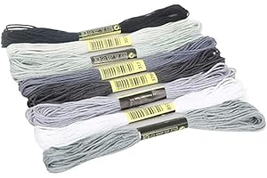 8Pcs 7.5m Cotton Stitch Embroidery Thread Floss DIY Friendship Bracelets Floss Craft Sewing Skeins Grey Fashion Embroidery Fl