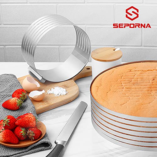 Cake Slicer, 912 lnch Adjustable Round Cake cutter Rings, 7 Layer Stainless Steel Cake Slicing