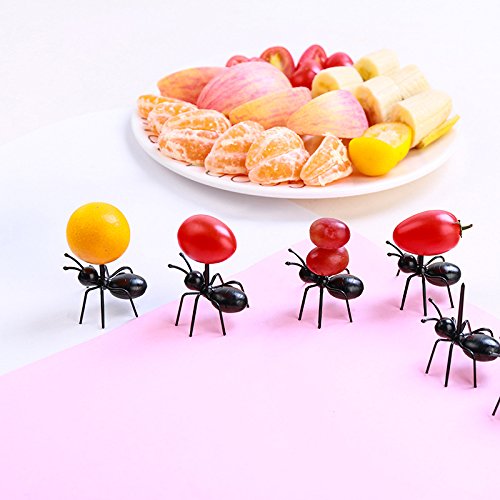 image for 36 Pcs Ant Food Picks,Hapy Shop Animal Fruit Toothpicks Reusable Desse