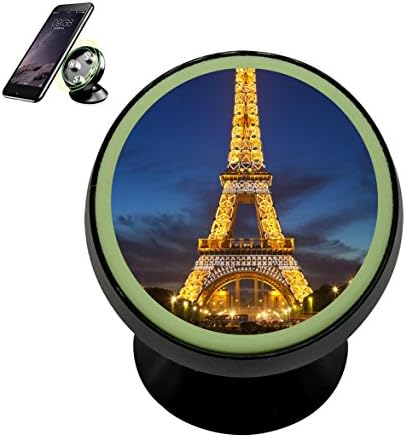 Eiffel Tower DIY Magnetic Phone Car Mount Holder for iPhone 360 Rotation Noctilucent Function,Black