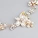 Oriamour Bridal Crystal Headband with Freshwater Pearls Flower Design Wedding Hair Accessories (Gold)