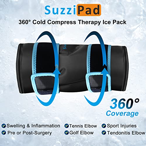SUZZIPAD Elbow Ice Pack for Tendonitis and Tennis Elbow, Wearable Ice