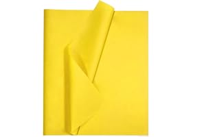 100 Sheets Yellow Tissue Paper for Packaging - Undemouc 14 x 20 Inch of Yellow Wrapping Tissue Paper Bulk for DIY Artworks Flower Decoration