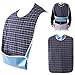 Sainfee 3 Pieces Adult Bib with Optional Crumb Catcher Waterproof Backing Mealtime Clothing Protector Adult Aid Apron