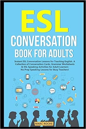 esl conversation book for adults instant esl conversation lessons for teaching english a collection of conversation cards grammar worksheets esl esl speaking conversation for adults book roche marc 9781688603288