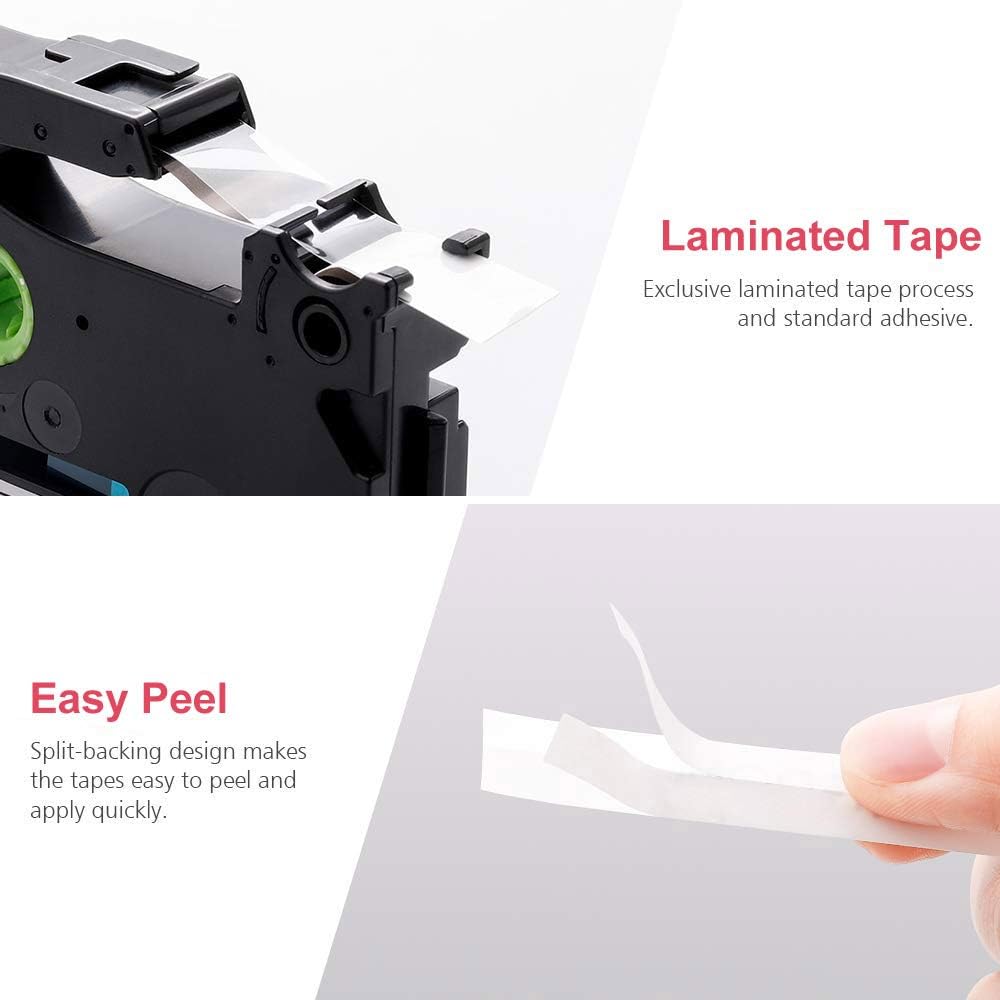 NineLeaf 3 X Compatible for Brother P-Touch Label Tape 12mm 0.47 Laminated TZe-231 TZ-231 TZe231 Black on White Tze Tape 12mm Brother Label Printer PT-1000 H110 H108 H200 E110 H105 H100R H101C - Image 5