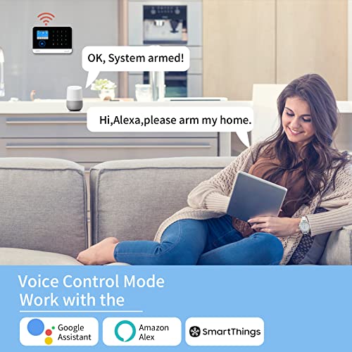 Alarm Security System, Wireless DIY Burglar Alarm 18 Piece Kit with GSM