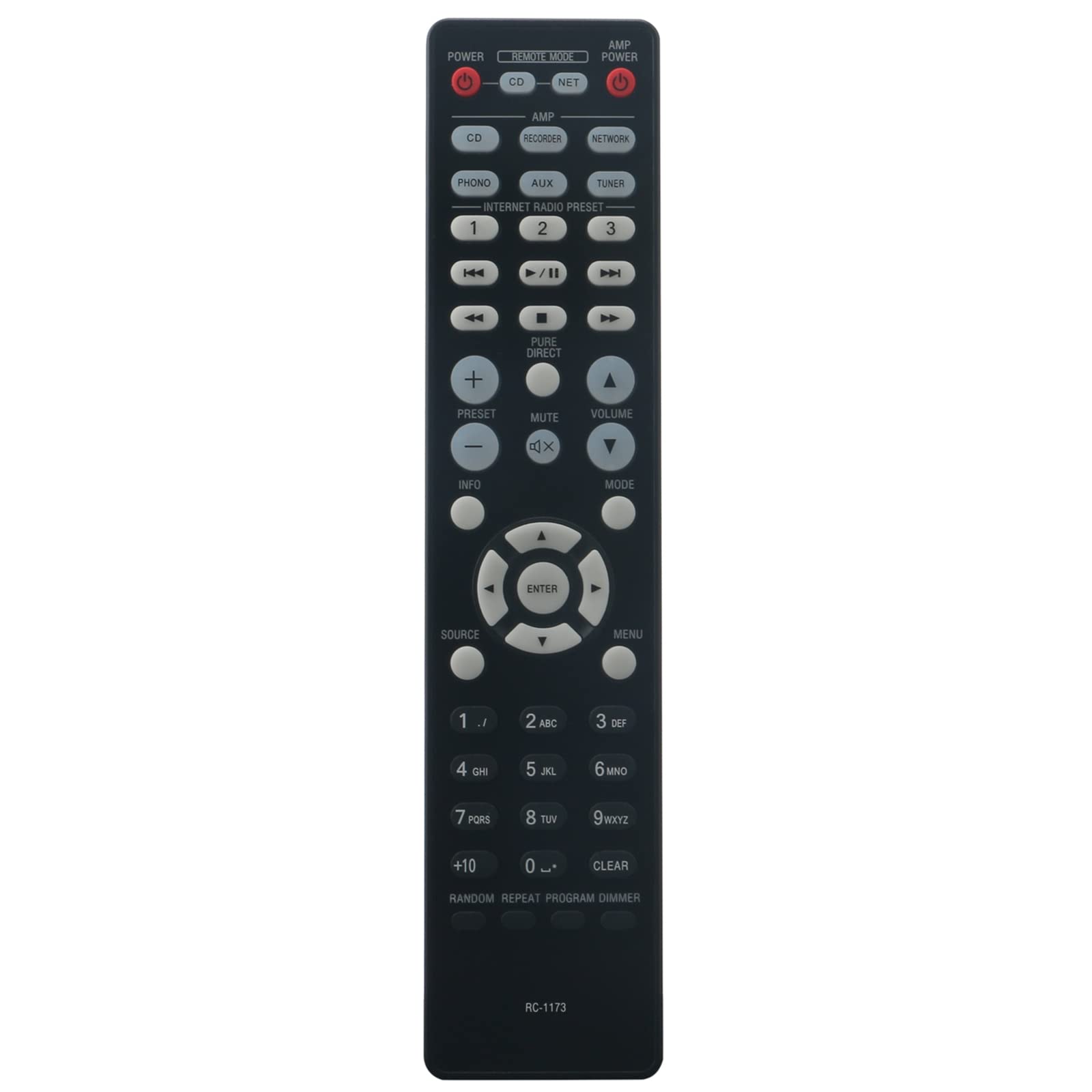 VINABTY RC-1173 Replacement Remote Control Compatible with Denon Integrated Amplifier CD Player PMA-520AE PMA-720AE DCD-520AE PMA‑520AE DCD‑720AE DCD‑520AE