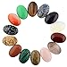 Assorted 12pcs 20x15mm Gemstone Oval Teardrop Randow Color CAB Cabochon Beads Healing Crystal Stone Wholesale for Jewelry Making (The Beads are Without Holes)