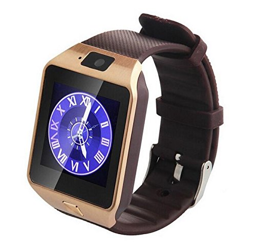 ANCwear Smart Watch Golden with BT music Pedometer independent smart phone watch for IOS IPhone, Android Samsung HTC Sony LG Smartphones