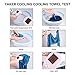 YAKER 4Pack Cooling Towel, 4Color Reusable Instant Chill Relief Heat Microfiber Cool Cloth for Sports, Fitness, Gym, Yoga, Travel, Camping, Training,Driving, Cycling, Hot & Cold Therapy