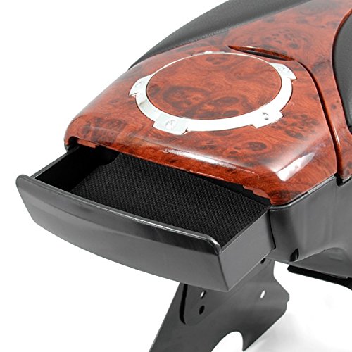 Walnut Wood Style Front Center Console Armrest Storage Box Adjustable Universal Fit - Thumbnail 5