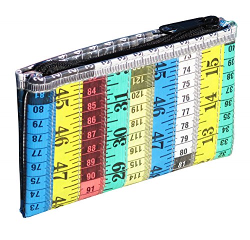 Zip coin purse made of measuring tapes - FREE SHIPPING, upcycled style eco friendly vegan recycled made from reclaimed repurposed reused materials pouch case bag gift gifts tape measure design teacher
